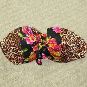 Victoria's Secret Bombshell Animal Floral Adds 2 Cups Bikini Top 36D